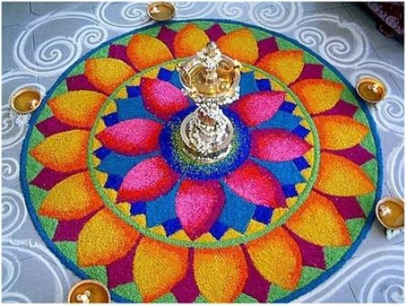 Galicha Rangoli til Diya