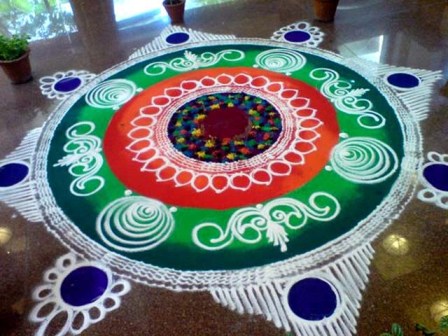 Galicha Rangoli for et stort rum
