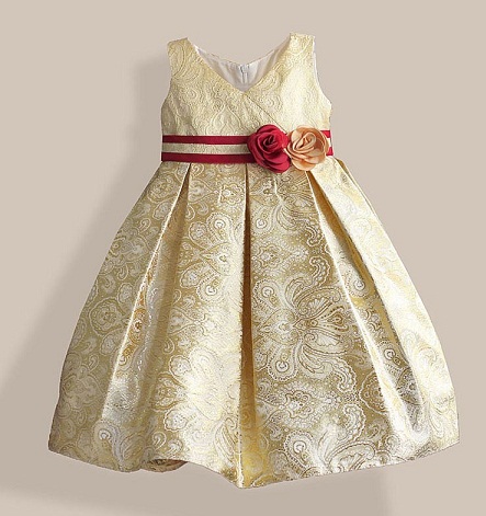 Golden Flower Party Wear Frock