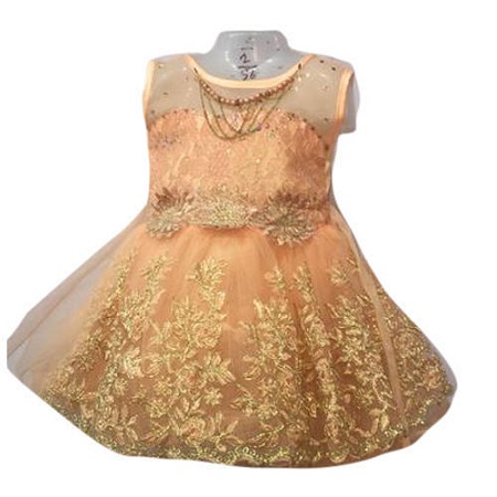 Golden Net Satin Frock