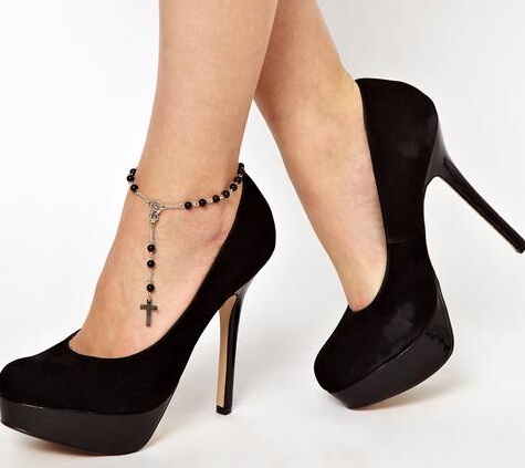 Black Cross Leg Anklets til kvinder