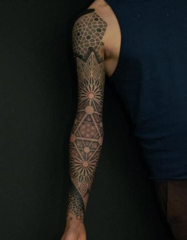 Geometriai maja tetoválás tervezés