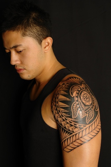 Hawaiian Tribal Turtle Maya Tattoo Design