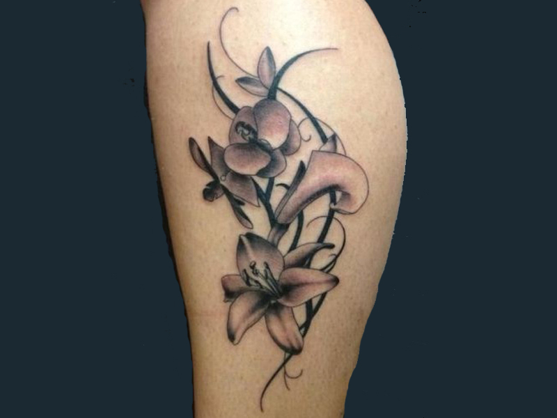 Gyönyörű orchidea tetoválás minták és jelentések képekkel 3