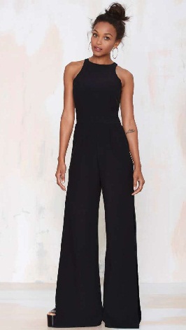 Stilfuld Palazzo Jumpsuit i sort