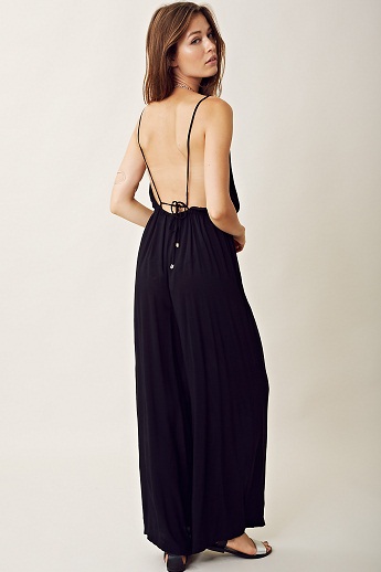 Cowl Neck Black Palazzo Jumpsuits Kvinder