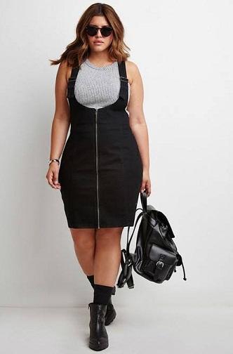 Sort overall kjole