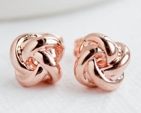 Kvinders Rose Gold Knot Studs