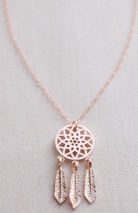 Rose Gold Dream Catcher nyaklánc