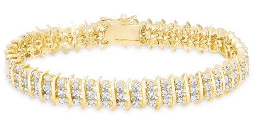 Guld og diamant tennisarmbånd