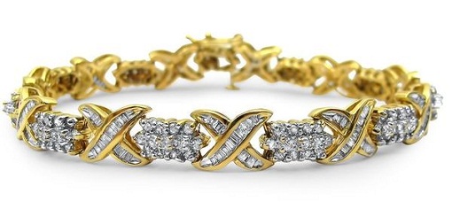 Round Baguette Diamond Tennis Armbånd