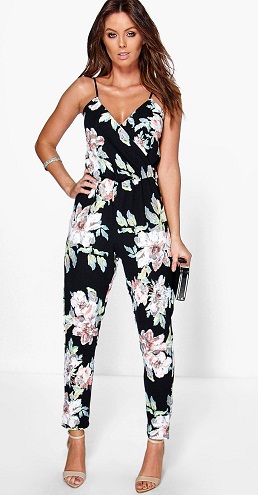 Virágmintás Party Jumpsuit