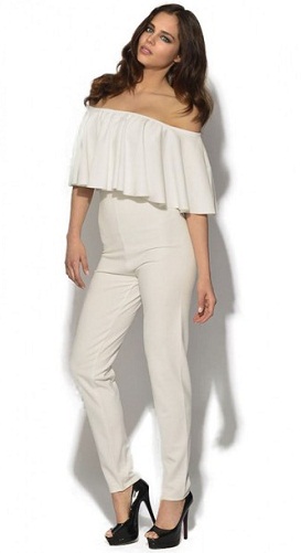 Jumpsuit med brede flæser