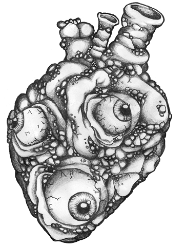 Monster Heart Tattoo Design