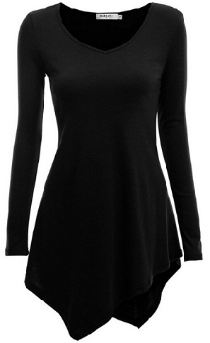Strikket sort tunika top