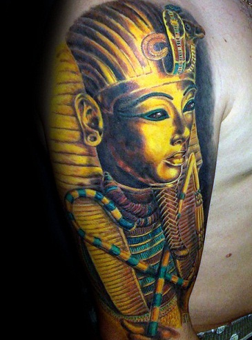 Bright Gold King Tut tatoveringsdesign