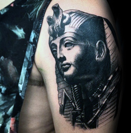 Sort & amp; Grå King Tut Tattoo Design