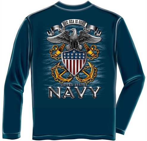 Navy ihlette póló