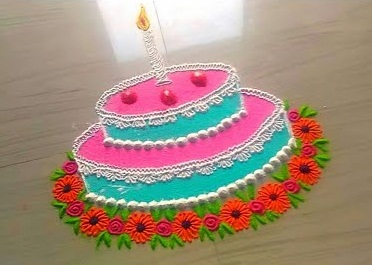 Kislány Rózsaszín Születésnap Rangoli