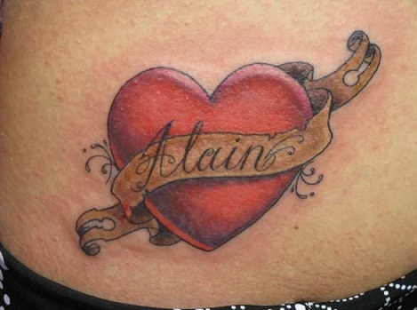 Szív banner tetoválás