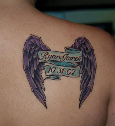 Angyalszárny banner tetoválás