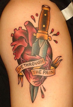 Szívtörés banner tetoválás