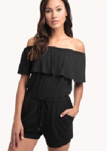 Black off Shoulder Romper