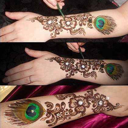 Peacock Feather Bombay Mehndi Design