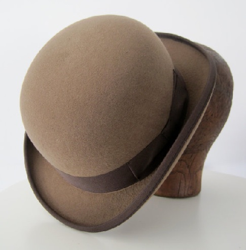 Wool Felt Tan árnyékos Bowler kalap