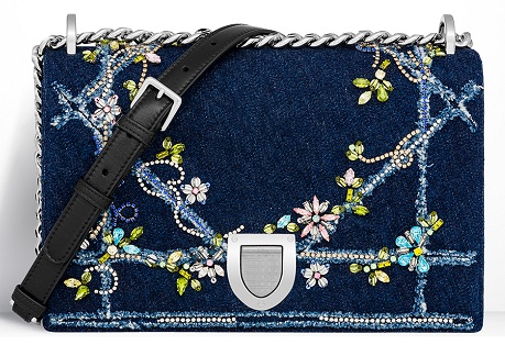 Broderet Christian Dior denim taske