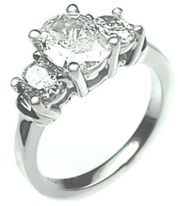 Tre sten diamant forlovelsesring