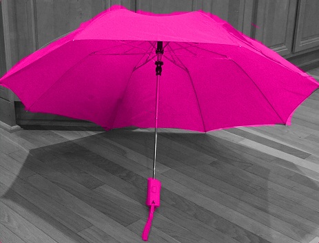 Dekorativ lyserød paraply