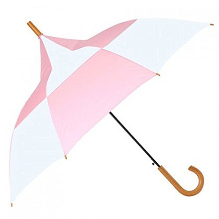Bærbar lyserød og hvid paraply