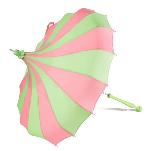 Patio pink og grøn paraply
