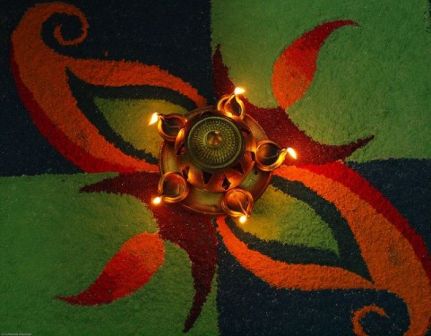 Diya Rangoli Design