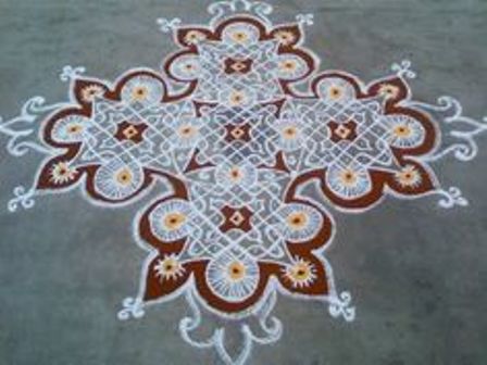 Tökéletes Dasara vagy Navratri Rangoli Design