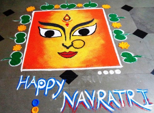 Szép Navratri Rangoli Design