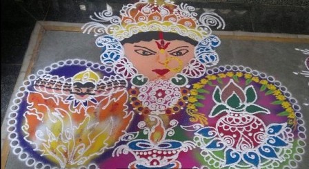 Gazdag Dasara Rangoli Design