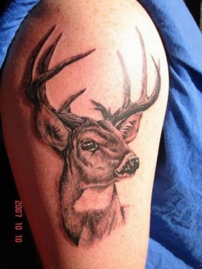 Prægede Deer Tattoo Design