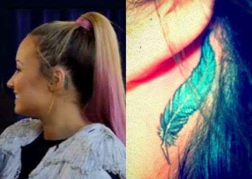 Demi Lovato Feathers Tattoo Design