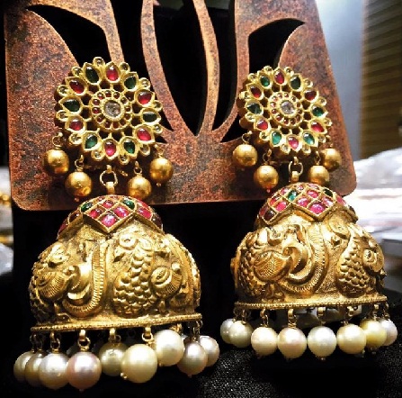 antik-tempel-smykker-traditionel-antik-jhumka-med-nakshi