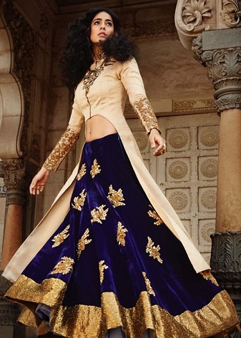 Slid Kurti med Lehenga