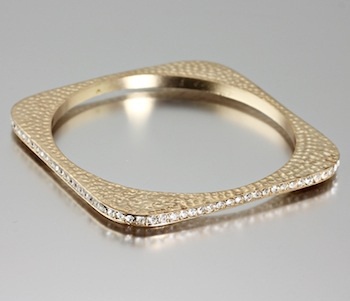Designer 1 g guld armbånd i firkant