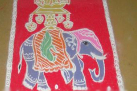 Lille elefant Rangoli