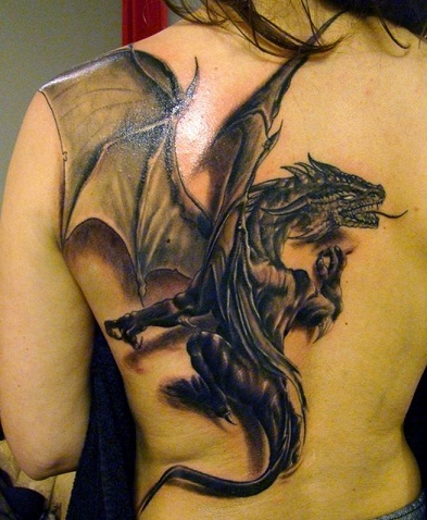 Fantasy Dragon tatovering
