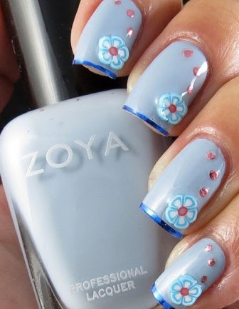 Egyszerű Fimo Floral Nail Art