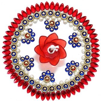 Vörös és kék kő lebegő Rangoli