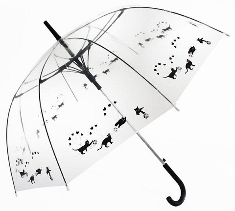 Sorte katte trykte gennemsigtige paraplyer