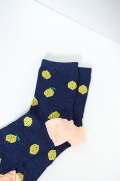 Fuzzy sokker med citronprint