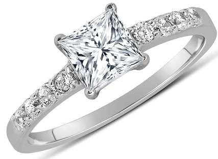 Princess Cut 1 karat diamantring